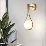 Nordic Golden Wall Lamp with Glass Shade, E27 Light