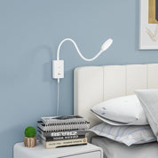 Touch Dimmable LED Wall Reading Lamp, 4 Brightness Levels & Wall Mounted Flexible Bedside Light, Neutral White