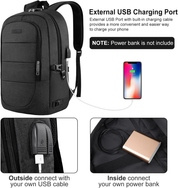 Anti-Theft Laptop Backpack – 17.3" Water-Resistant Business Travel Bag with USB Port