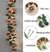 Rosybrown LED Flower Garland Lights – Battery Operated