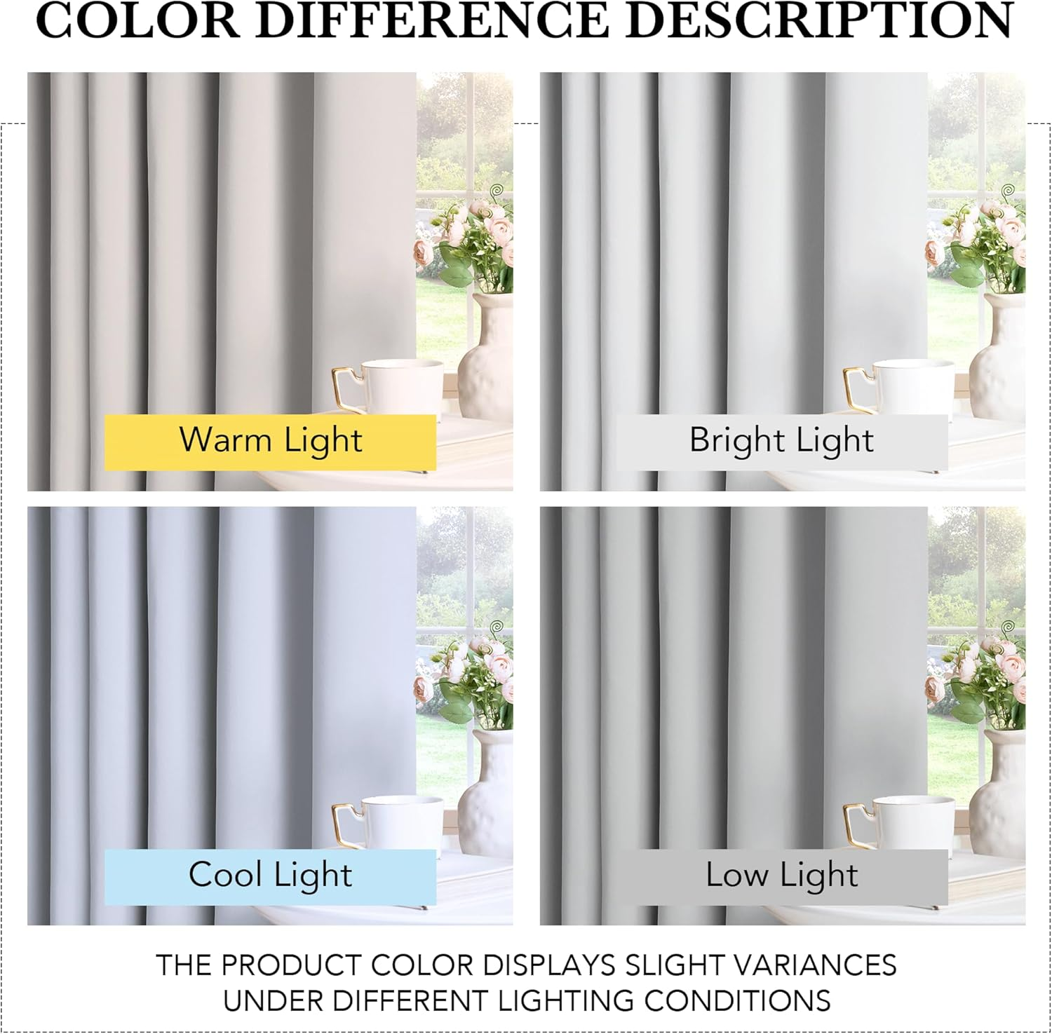 Thermal Insulated Kids Curtains – 42x54 Inch Greyish White Eyelet Drapes, 2 Panels