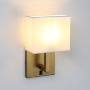 Vintage Wall Lights Set with Linen Shades, E27 Base