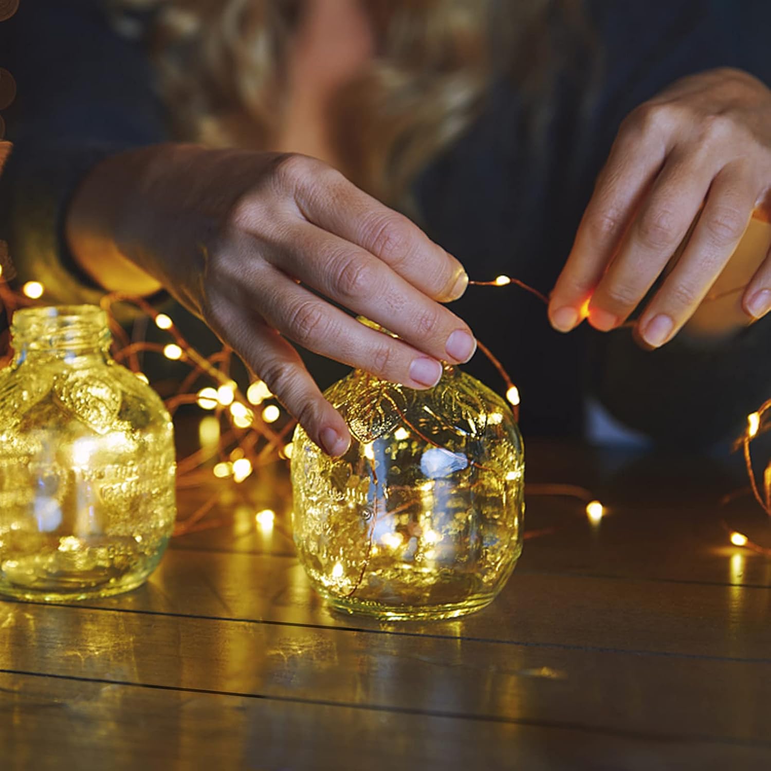50 LED Battery Fairy Lights – Warm White Copper Wire