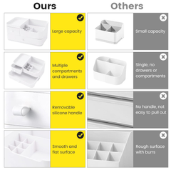 White Makeup Organizer Box with Drawers – Skincare & Cosmetic Storage Case
