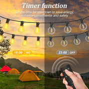 100ft Outdoor Festoon String Lights with Remote Control