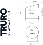 Truro Solar Outdoor Wall Light – Stainless Steel Downlighter