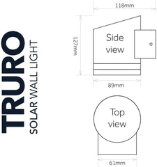 Truro Solar Outdoor Wall Light – Stainless Steel Downlighter