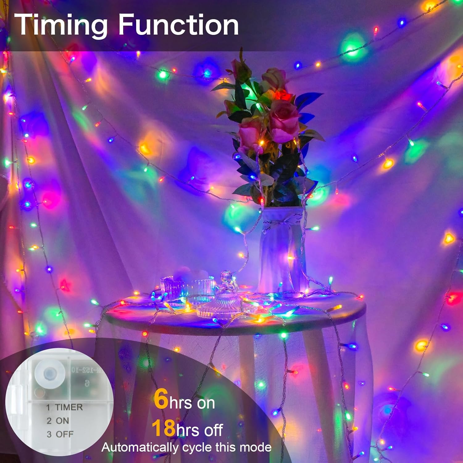 Battery Operated Waterproof Fairy Lights – 3M, 30 LED, Multi-Coloured