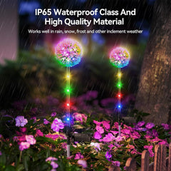 Solar Dandelion Garden Lights, 4 Pack Colourful LED Outdoor Flower Lights