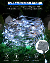 24m 200 LED Cool White Waterproof Solar Fairy Lights - Perfect for Outdoor Decor