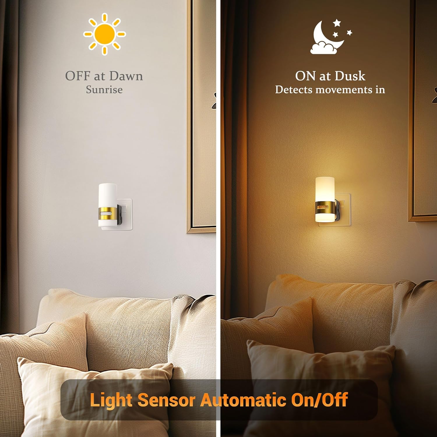 Dimmable Plug-in Motion Sensor Night Light, 3000K
