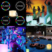 16" Waterproof Color Changing LED Cube Stool Lamp