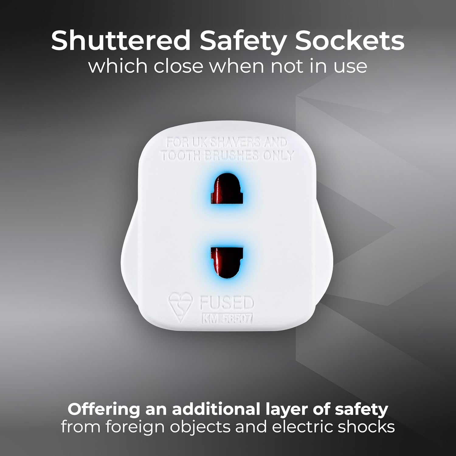 Universal Electric Shaver Adaptor Plug – UK 2 Pin to 3 Pin Converter, White