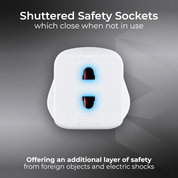 Universal Electric Shaver Adaptor Plug – UK 2 Pin to 3 Pin Converter, White