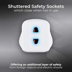 Universal Electric Shaver Adaptor Plug – UK 2 Pin to 3 Pin Converter, White