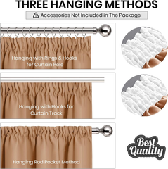 Beige Blackout Curtains 66x90