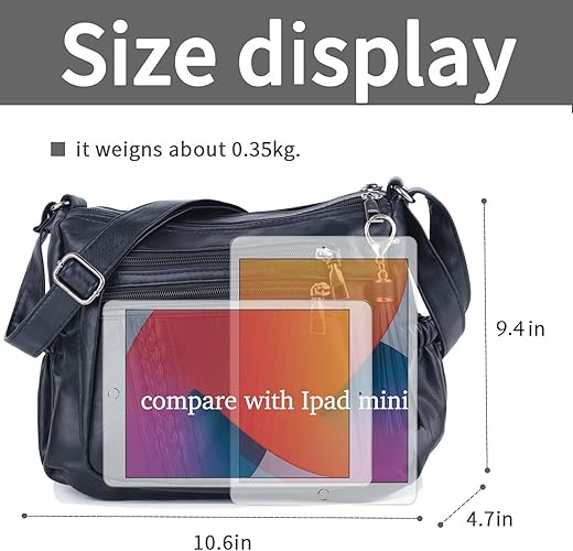 Soft PU Leather Crossbody Bag for Women – Multi-Pocket Shoulder Purse