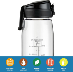 1L Clear Tritan Water Bottle with Chug Lid – Leakproof BPA-Free Sports Bottle