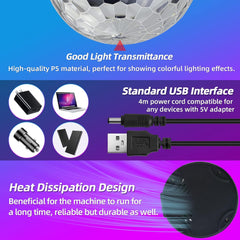 LED Disco Ball Party Lights - Sound Activated, Mini Colors Stage Lights, Strobe Light for Halloween, Christmas