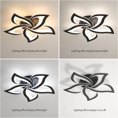 Dimmable LED Ceiling Light, 40W 4700LM Modern Acrylic Ceiling Lights with Remote Control, Creative Petals Design, Φ60cm