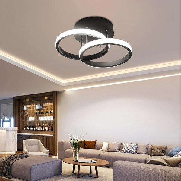 LED Ceiling Lights, Double Circle Ceiling Lights, Natural White 4500K, Suitable for Corridor Balcony Bedroom Corridor Kitchen Office