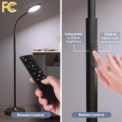 Keepsmile LED Floor Lamp – Dimmable Standing Lamp with Remote & Adjustable Gooseneck