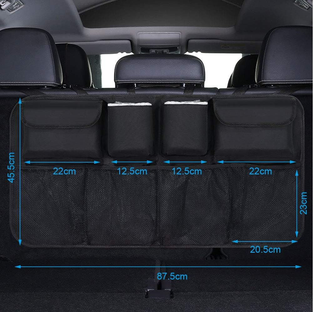 Car Boot Organiser & Waterproof Seat Back Protector – Multi-Pocket Travel Storage