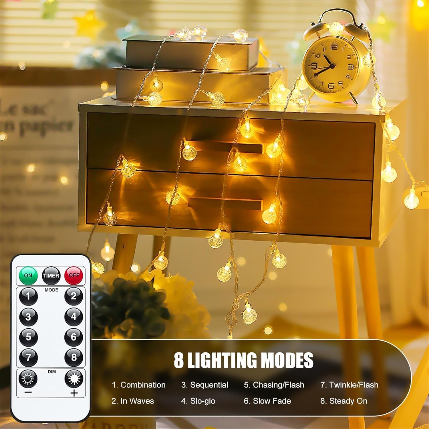 100 LED Globe Fairy Lights 15M – USB/Battery, Remote
