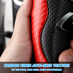 Universal Microfiber Leather Car Steering Wheel Cover – Anti-Slip Protector for Cars, SUVs & Trucks (Red)