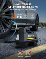 12V Portable Car Tyre Inflator – 100W Air Compressor Pump with Gauge & LED Light