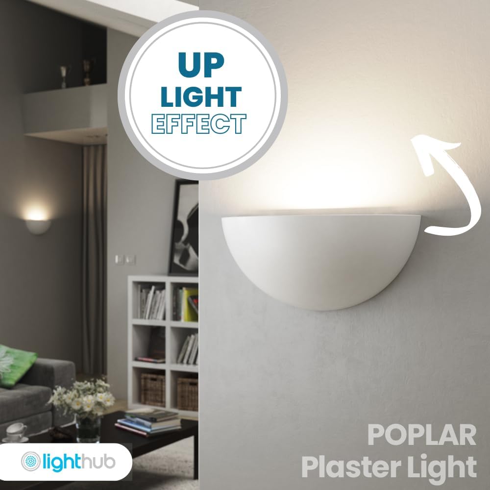 Paintable Half Moon Wall Light with LED Bulb