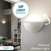 Paintable Half Moon Wall Light with LED Bulb