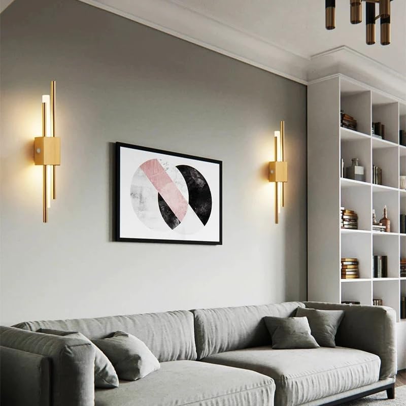 LED Wall Light Indoor – 10W Gold Modern Acrylic Wall Lamp, 3000K Warm White