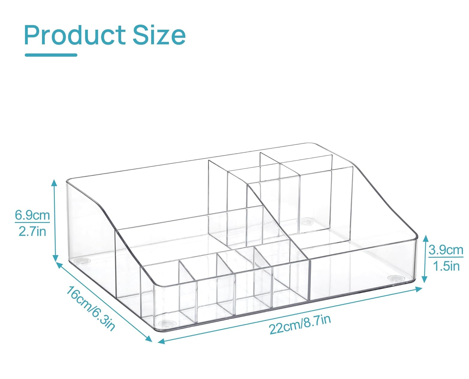 1 Tier Clear Makeup Organizer Cosmetic Storage for Vanity and Bathroom