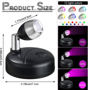 Wireless RGB LED Spotlights with Remote Control, Timer Wall Lights for Hallway, Cupboards  – 2 Pack