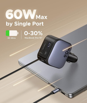 90W Retractable Car Charger – 3-Port Fast USB Car Adapter with 60W Cable for iPhone, Galaxy, iPad & Laptops