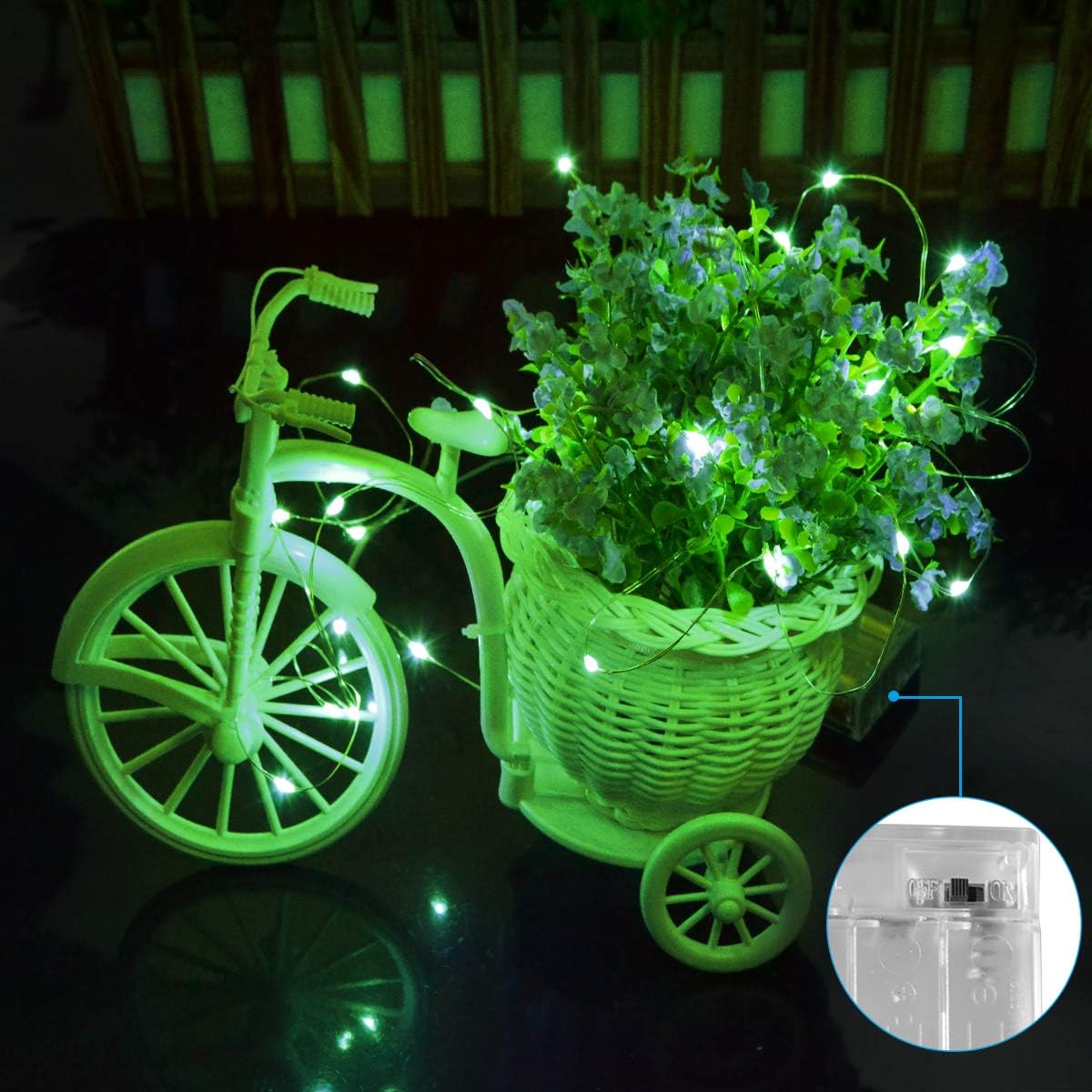 Green Fairy Lights, 5M 50 LEDs Battery Powered String Lights