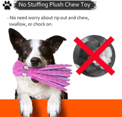Squeaky Octopus Dog Toy, No-Stuffing Crinkle Chew Toy for Medium & Large Dogs