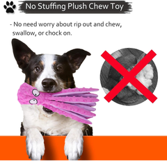 Squeaky Octopus Dog Toy, No-Stuffing Crinkle Chew Toy for Medium & Large Dogs