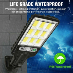 LED Solar Power PIR Motion Sensor Wall Light Outdoor Garden Security Lamp 2200W