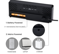 Digital LED Alarm Clock with Snooze, Temperature & Adjustable Brightness (Red)