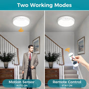 Rechargeable 7.5” Motion Sensor Ceiling Light, Remote