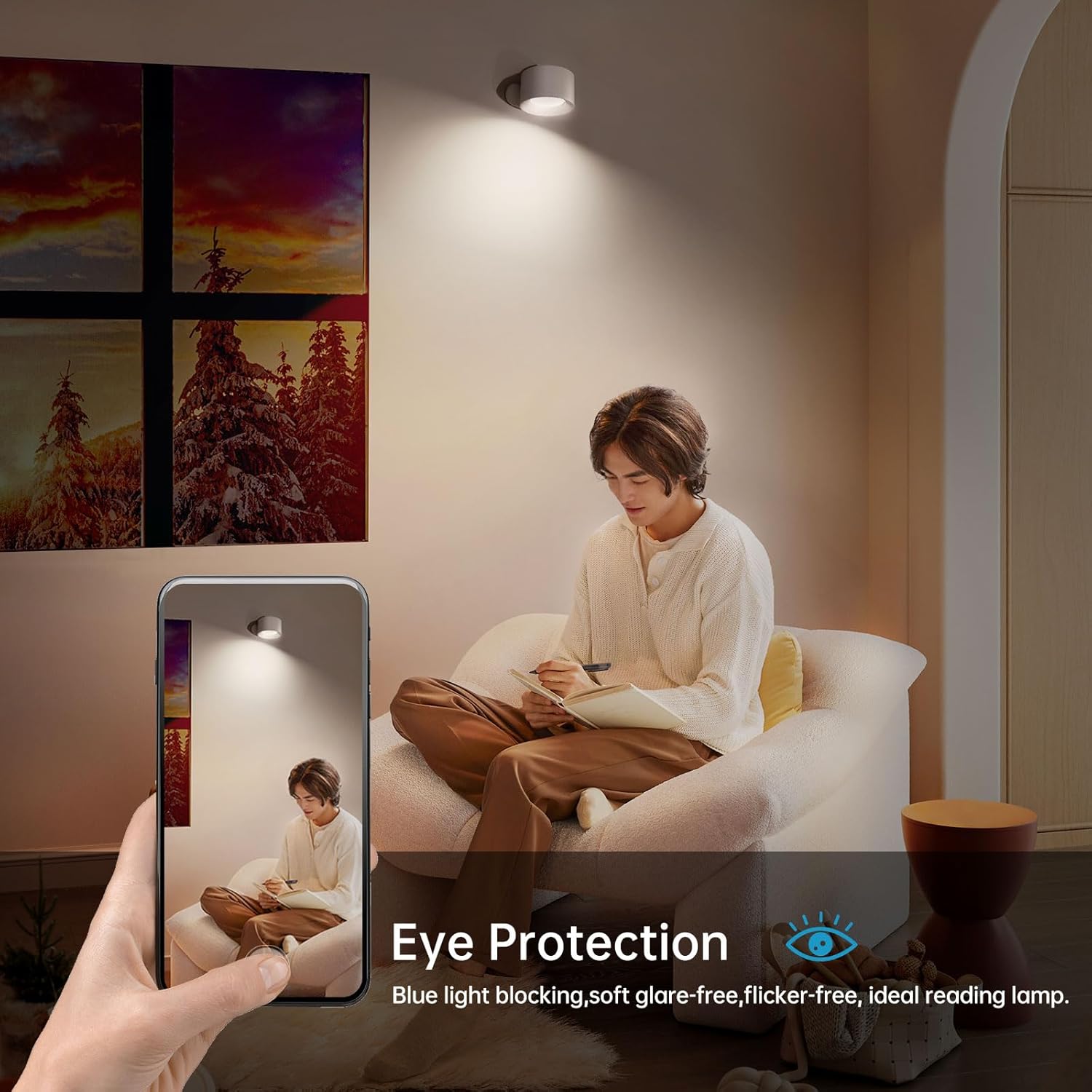 2 Pack Wall Spotlights with 3 Color Modes