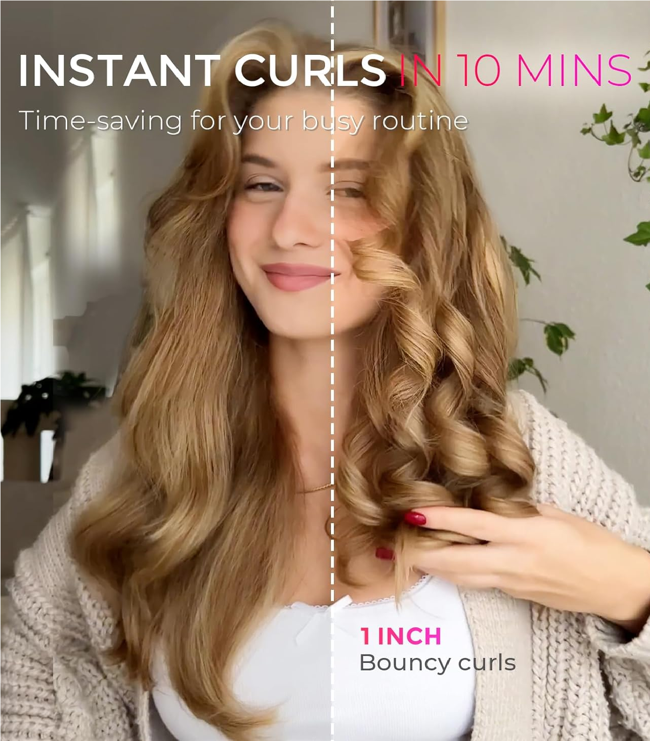 1-Inch Automatic Rotating Curling Iron – Ionic Ceramic Beach Waves Hair Curler