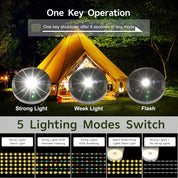 Retractable Camping String Lights, 32FT, 100 RGBW LEDs