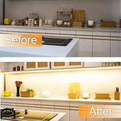 LED Strip Lights Under Cabinet - 4 Pack, Plug-In Linkable for Kitchen, Cupboard & Counter Lighting