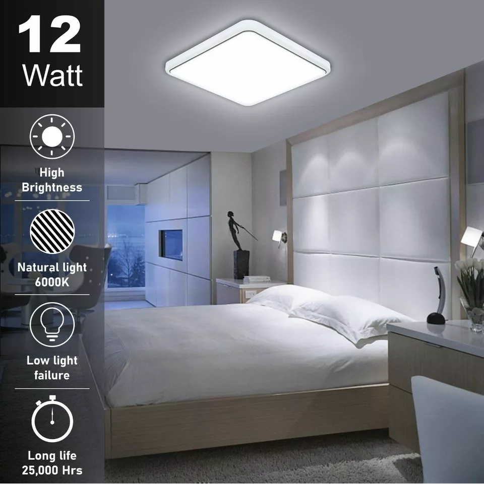 LED Ceiling Panel Light 12W-72W Modern Square Lamp