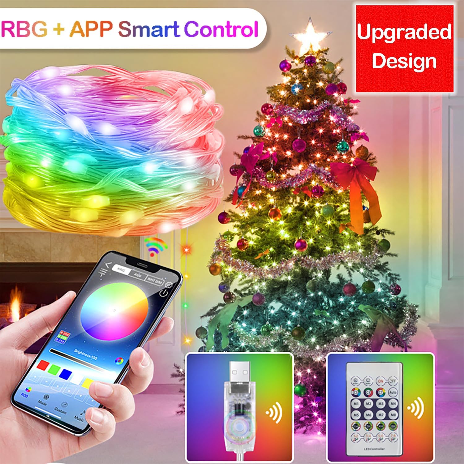 Fairy Lights 20M 200LED, App & Remote, Music Sync