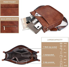 Trendy Crossbody Bags for Women – Vegan Leather Hobo Handbag with 2 Straps