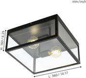 Eglo Charterhouse Black Steel Ceiling Light – Industrial E27 Pendant Lamp